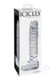Icicles No. 63 Textured Glass Dildo With Balls 8.5in - Clear